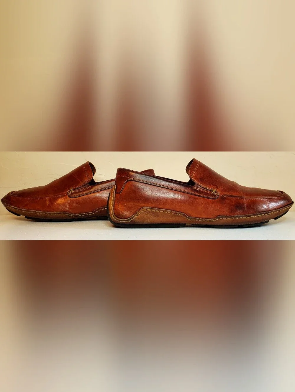 Cole Haan Mens 10 M Loafer NikeAir Brown Leather Slip On Casual Business